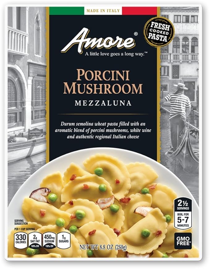 AMORE PASTA MEZZALUNA MUSHROOM 8.8OZ Grocery & Gourmet Food