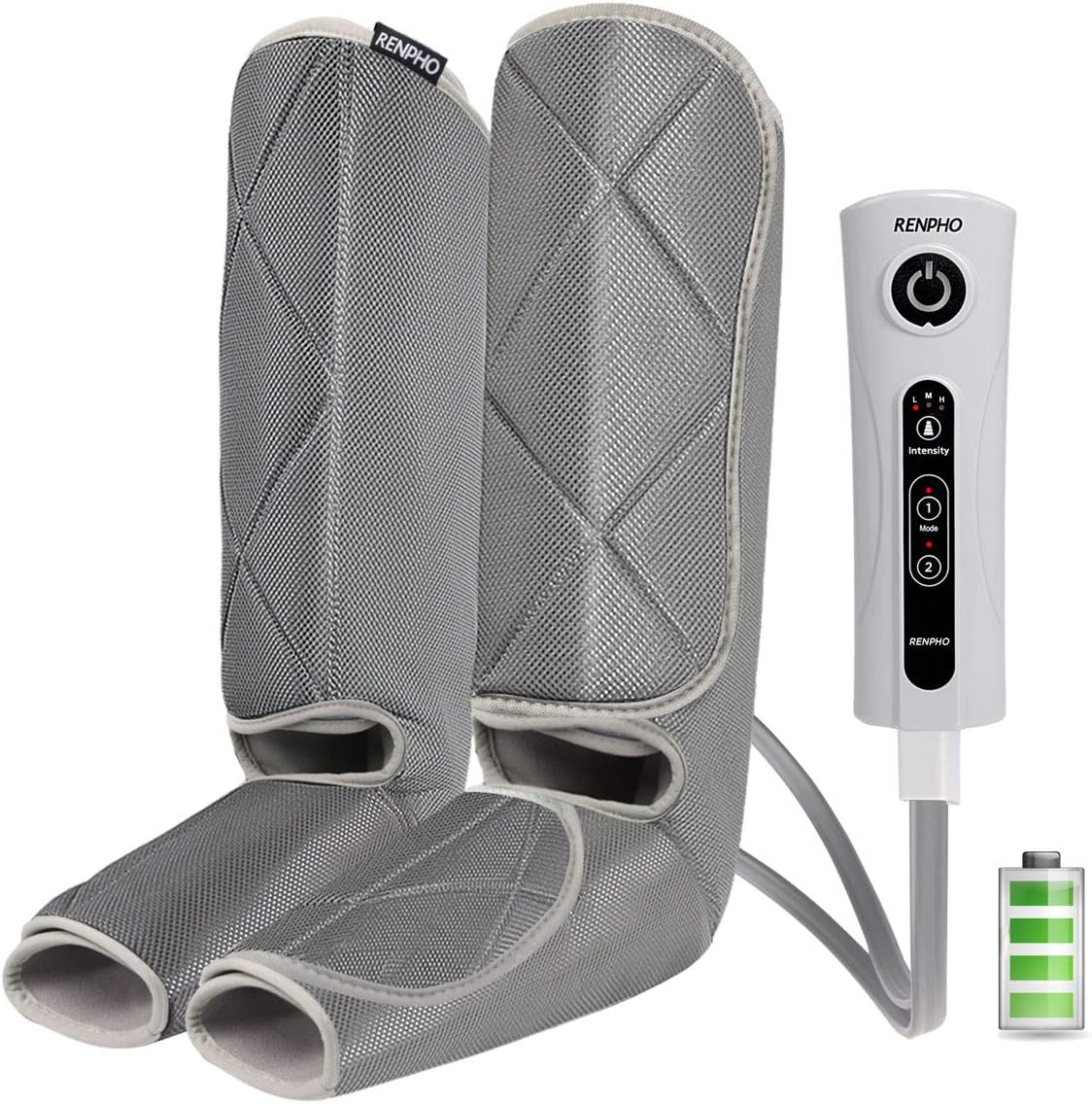 RENPHO Leg Compression Massager for Circulation and Relaxation, Rechargeable Air Compression Foot and Calf Massage, with 3 Intensity 2 Modes, Useful for Leg Muscle Fatigue Relief for Home Office: Health & Personal Care