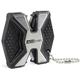 AccuSharp Diamond Pro 2-Step Knife Sharpener, Restores, Hones &amp; Sharpens Blade&rsquo;s Edge, 2-Step Coarse &amp; Fine Rods for Kitchen Knives &amp; All Types of Blades, Compact &amp; Portable Knife Keychain Tool, Black