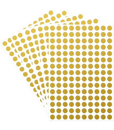 1008 Gold Dot Stickers 1/4 Inch - Color Coding Labels For Inventory & Organization