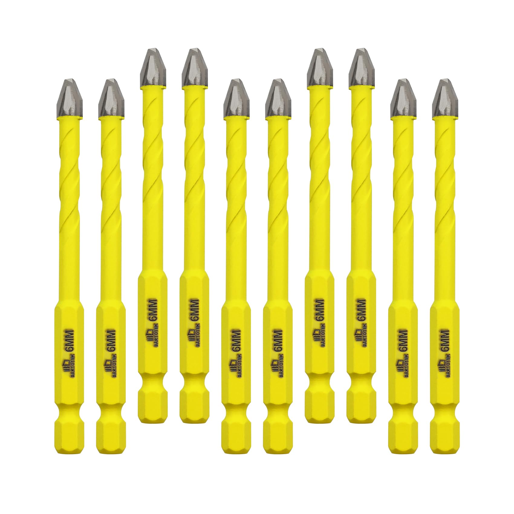 Crooked Head Eccentric Drill 6MM Sets of Bits DARTOTEK Twist Drill Bits Wood/Plastic/Glass/Concrete Brick Multi-Material Drill Bit with Bit Storage Case,10 pcs — image 1