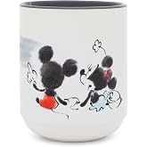 Disney Mickey and Minnie Mouse Watercolor Sunset Asian-Style Ceramic Tea Cup | Traditional Japanese-Inspired Mug Without Handle | Holds 9 Ounces