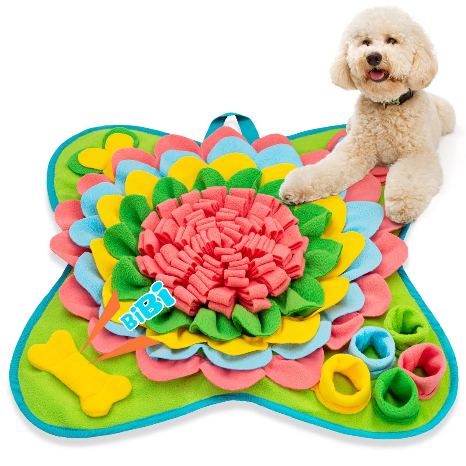 TCMHEALTH Snuffle Mat for Dogs Pet Treats Feeding Mat for Small/Medium Breed Dogs Non-Slip/Portable/Durable Interactive Dog Puzzle Toys Encourages Natural Foraging Skills (Green)