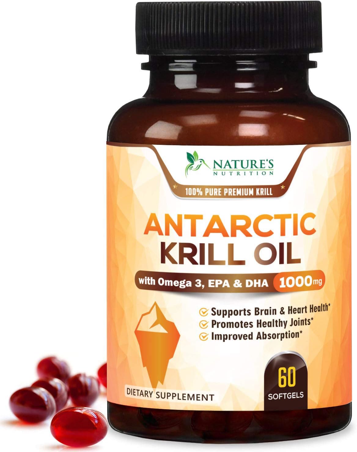 Antarctic Krill Oil Supplement 1000mg Purity Tested Krill