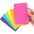 Early Buy Lined Sticky Notes with Lines 4x6 Self-Stick Notes 6 Bright Color 6 Pads, 45 Sheets/Pad
