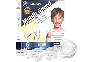 FILTEROPS Kids Mouth Guard for Grinding Teeth,Pack of 6, Comfortable Custom Dental Guard for Kids,Moldable Night Guards for Clenching Teeth,Stops Bruxism, Tmj, Teeth Whitening Tray & Sports