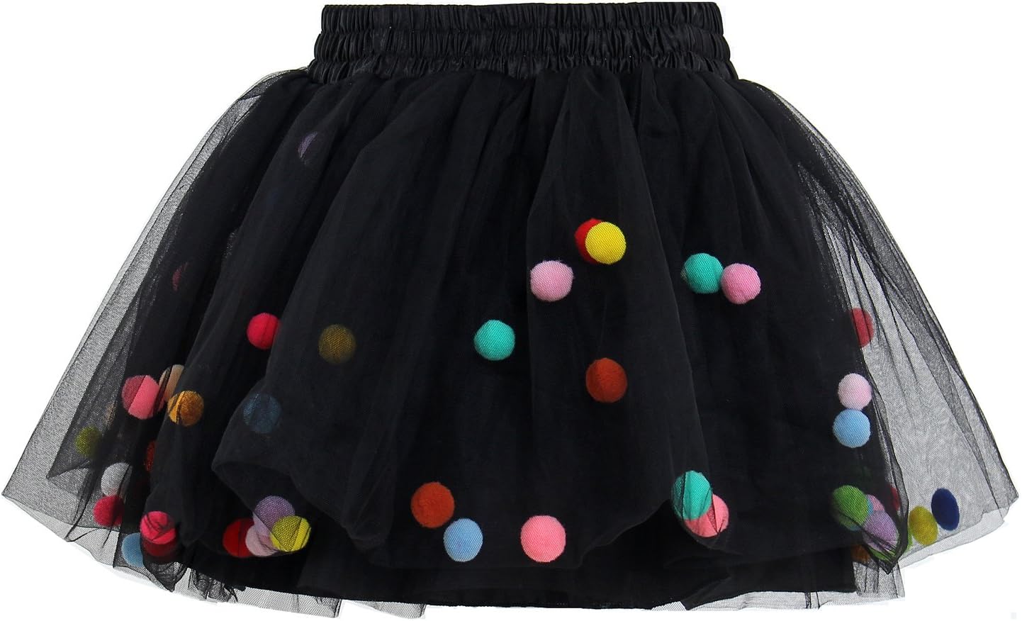 GoFriend Tutu Skirt Baby Girls Tulle Princess Dress 4-Layer Fluffy Ballet Skirt with Pom Pom Puff Ball