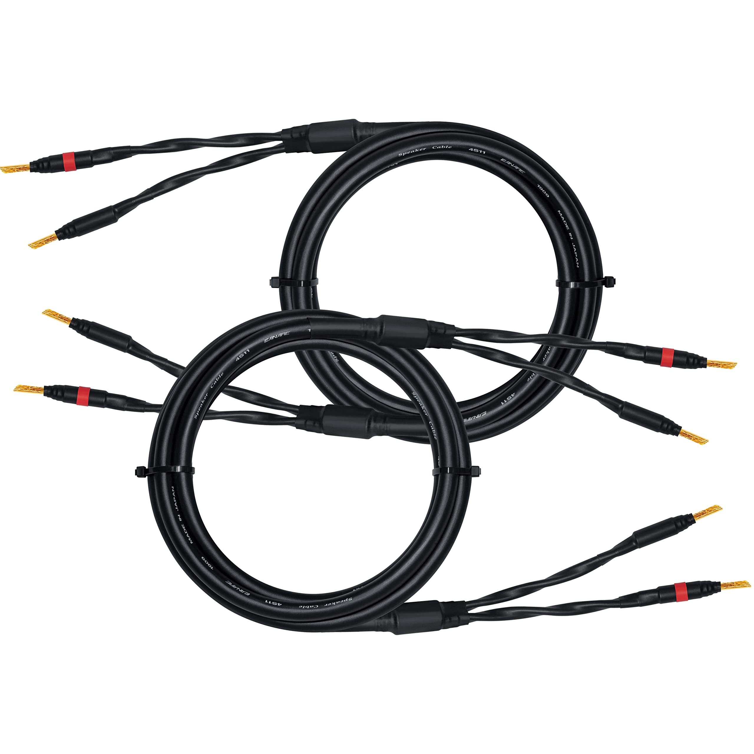 WORLDS BEST CABLES 1.5 Meter - Canare 4S11 – Audiophile Grade - HiFi Star-Quad Speaker Cable Pair with Eminence Gold Banana Connectors