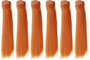 PATIKIL 15CM Doll Hair Wigs, 6 Pcs High Temperature Silk Straight Wig Hair Extension Accessories for Doll Hair Making Kit DIY