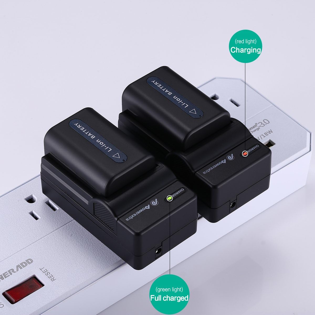 Powerextra 2 Pack Replacement Sony NP-FM50 Battery and Travel Charger Compatible with Sony NP-FM30 NP-FM51 NP-QM50 NP-QM51 NP-FM55H Battery and Sony M Type NP-FM50 Equivalent Camcorder/Camera : Camera & Photo