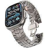 CHANCHY Titanium Band for Apple Watch Ultra 2 Band 49mm 46mm 45mm 44mm, Durable Lightweight Titanium Metal Strap for Apple Watch Series 10 9 8 7 6 5 4 3 2 SE Ultra Men (Titanium Edition, Titanium)