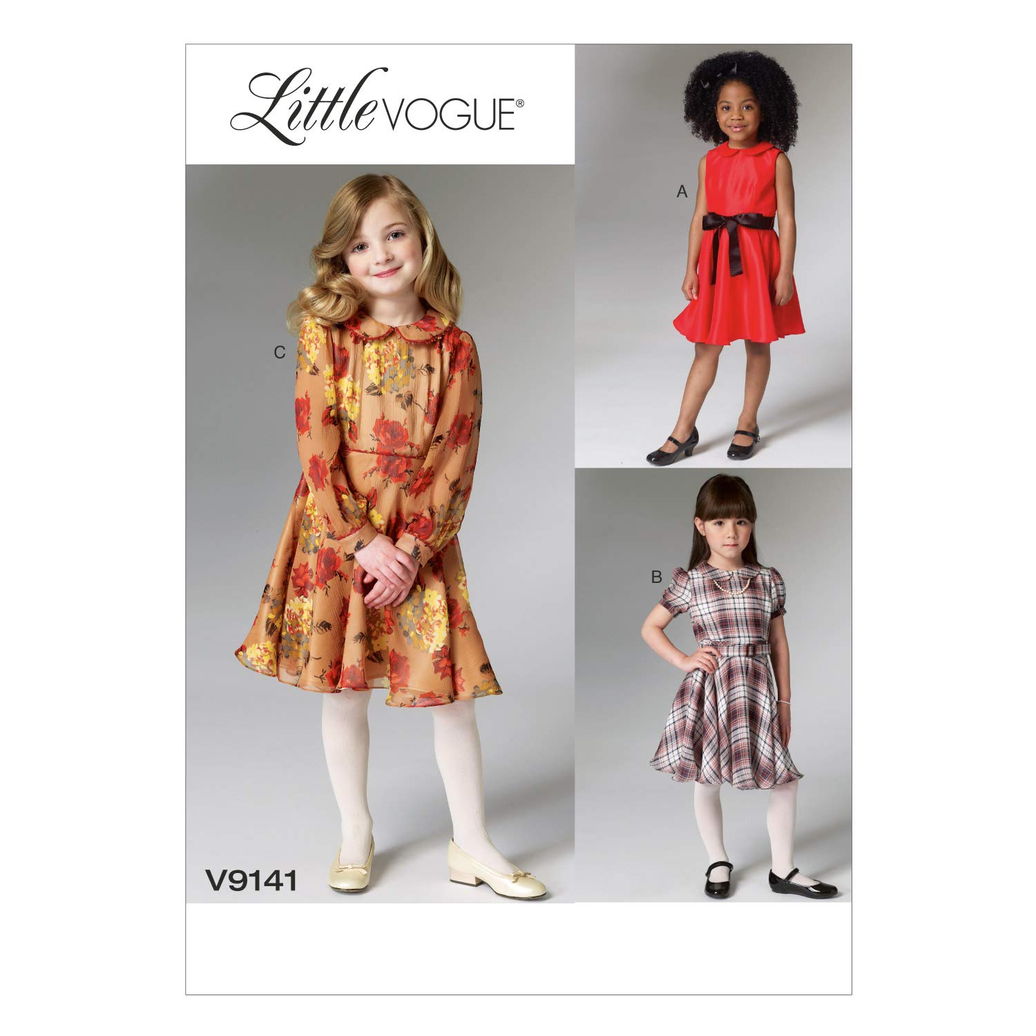 Vogue Patterns, 9141 CCE,Children's/Girls Dress and Belt,Sizes 3-4-5-6