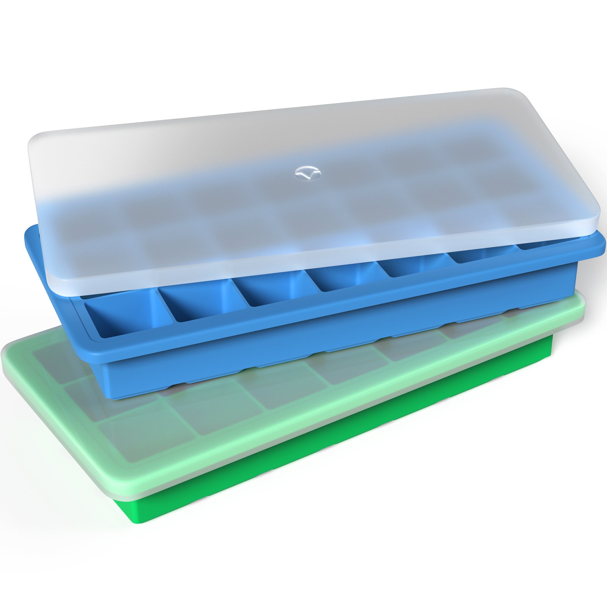 Vremi Silicone Ice Cube Trays with Lids 2 Pc Covered Ice Cube Tray Set with 42 616932235627 eBay