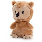 The Petting Zoo Owl Stuffed Animal Plushie, Gifts for Kids, Nuggetz Wildlife Animals, Brown Owl Plush Toy 6 Inches