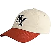 NY 3D Embroidered Cotton Dad Hat – New York Baseball Cap, Adjustable Metal Buckle Strap, Unstructured Low-Profile Style