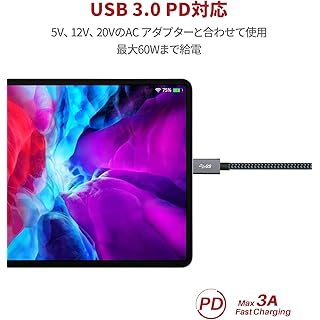 iVANKY USB Type C - Type Cケーブル【1.0m/映像出力/USB 3.1 Gen1/保証付き】最大60W/3A PD/QC/AFC 急速充電 5Gbpsデータ転送 MacbookPro/iPad Pro/Nintendo Switch/Google PixelなどタイプC対応 在宅勤務支援
