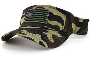 Trendy Apparel Shop USA American Flag Embroidered Polyester Summer Visor Hat