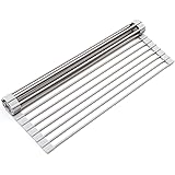 Surpahs Over The Sink Multipurpose Roll-Up Dish Drying Rack (Warm Gray, Large - 20.5" x 13.1")