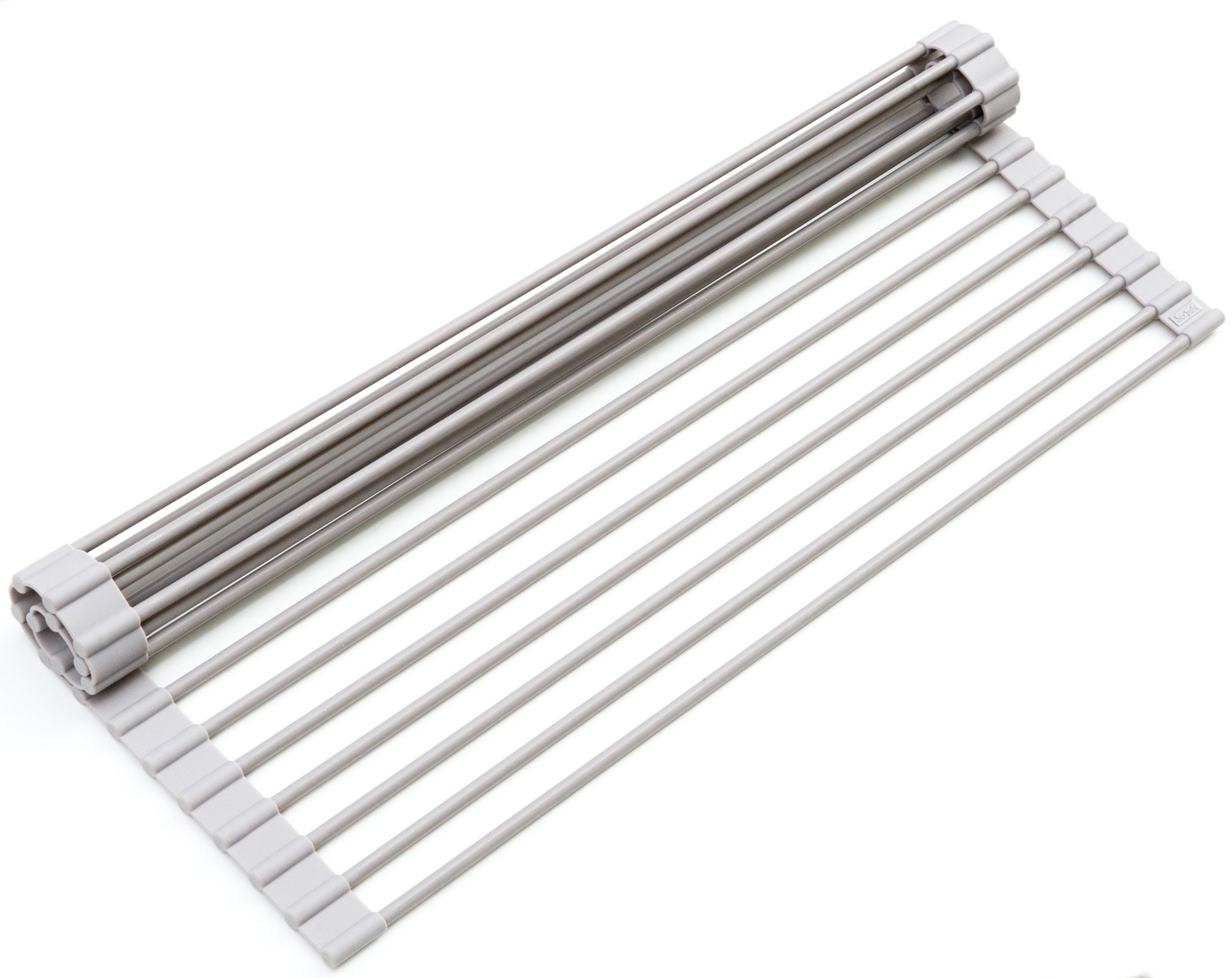 Surpahs Over the Sink Multipurpose RollUp Dish Drying Rack (Warm Gray