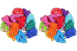 FAVOMOTO Color Loom Potholder Loops 384Pcs Elastic Braided Rope Bulk Weaving Loom Loops Webbing Strap Weaving Loom for DIY Arts Crafts Supplies Pot Holders Acrylic Pen Refills