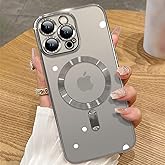 ZIYE Magnetic Case Made for iPhone 16 Pro Max [Compatible with MagSafe] Full Camera Lens Protection, Clear Luxury Phone Cover Soft TPU Bumper Drop Protective Case for Women Men, Natural Titanium