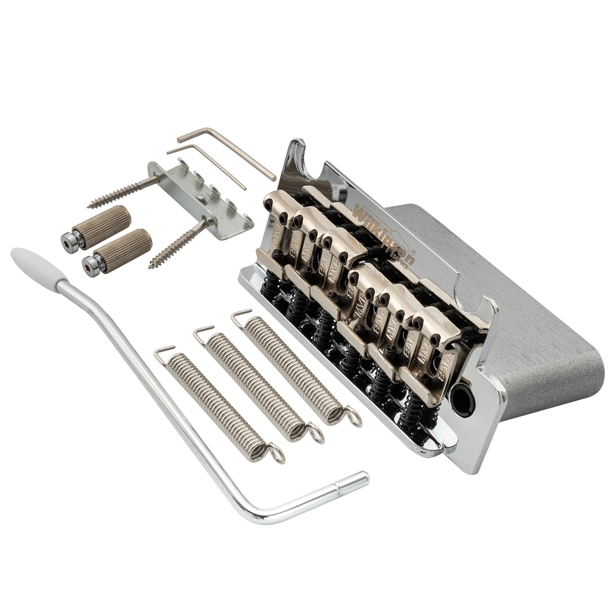 Wilkinson WOV05 54mm(2-1/8 inch) Vintage 2-Point Tremolo Bridge for MIJ/MIK Strat Electric Guitar, Chrome