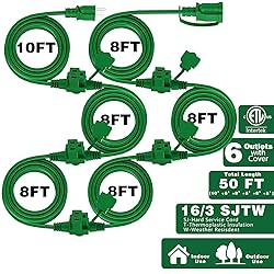 KASONIC Outdoor Extension Cord 50 FT, Evenly Spaced