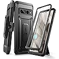 SUPCASE for Google Pixel 8 Case with Stand & Belt-Clip (Unicorn Beetle Pro), [Built-in Screen Protector] [Military-Grade Protection] Heavy Duty Rugged Kickstand Phone Case for Pixel 8, Black