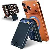 CORLAGOON for MagSafe Wallet,Leather Magnetic Wallet for Phone with Adjustable Stand,5 Magnetic Credit Card Holder RFID Blocking for iPhone 17 16 15 14 13 12 Pro Max Air Series Cases (Black)