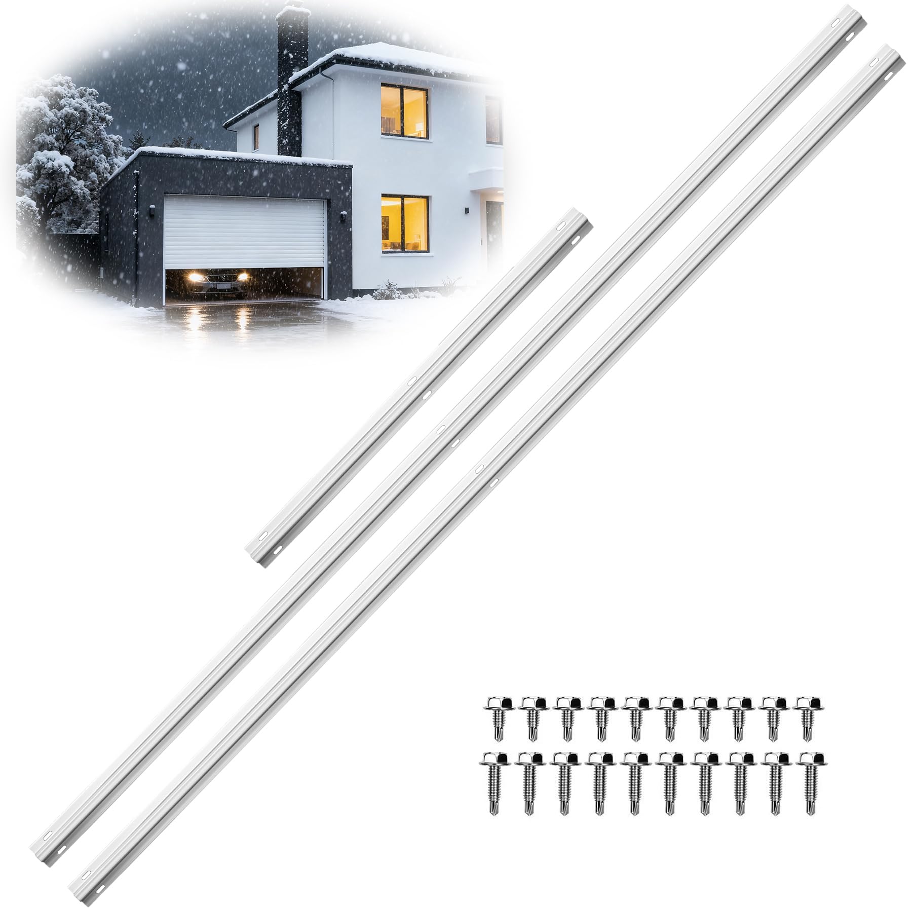 Photo 1 of **MISSING SMALL PIECE AND HARDWARE**16 Ft Garage Door Strut, Reinforcement Kit, Hurricane, Storm and Snow Support Top Brace Kit, Professional Design, Easy Installation, Suitable for DIY Enthusiasts,Hurricane-Resistant Brace Kit