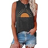 LOOKFACE Women Sunrise Graphic Sleeveless Tank Tops