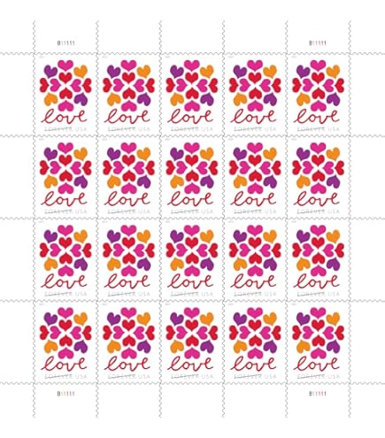 Amazon.com: Red Rose and Love Letters Pane of Twenty 34 Cent