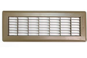 4" X 20" Floor Grille - Fixed Blades Return Air Grill - Brown [Outer Dimensions: 5.75 X 21.75]