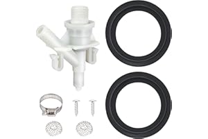 TOVEN-RV 385311641 RV Toilet Water Valve Kit Replacement for Sealand Dometic RV Toilets 300, 301, 310, 311, 320, 321, Camper Trailer RV Pedal Flush Toilet Repair Kit with 385311658 Flush Ball Seal
