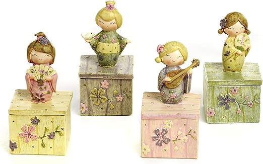 Mandorle by Paben - 4 Cajas con muñeca Japonesa para peladillas, Joyas: Amazon.es: Hogar