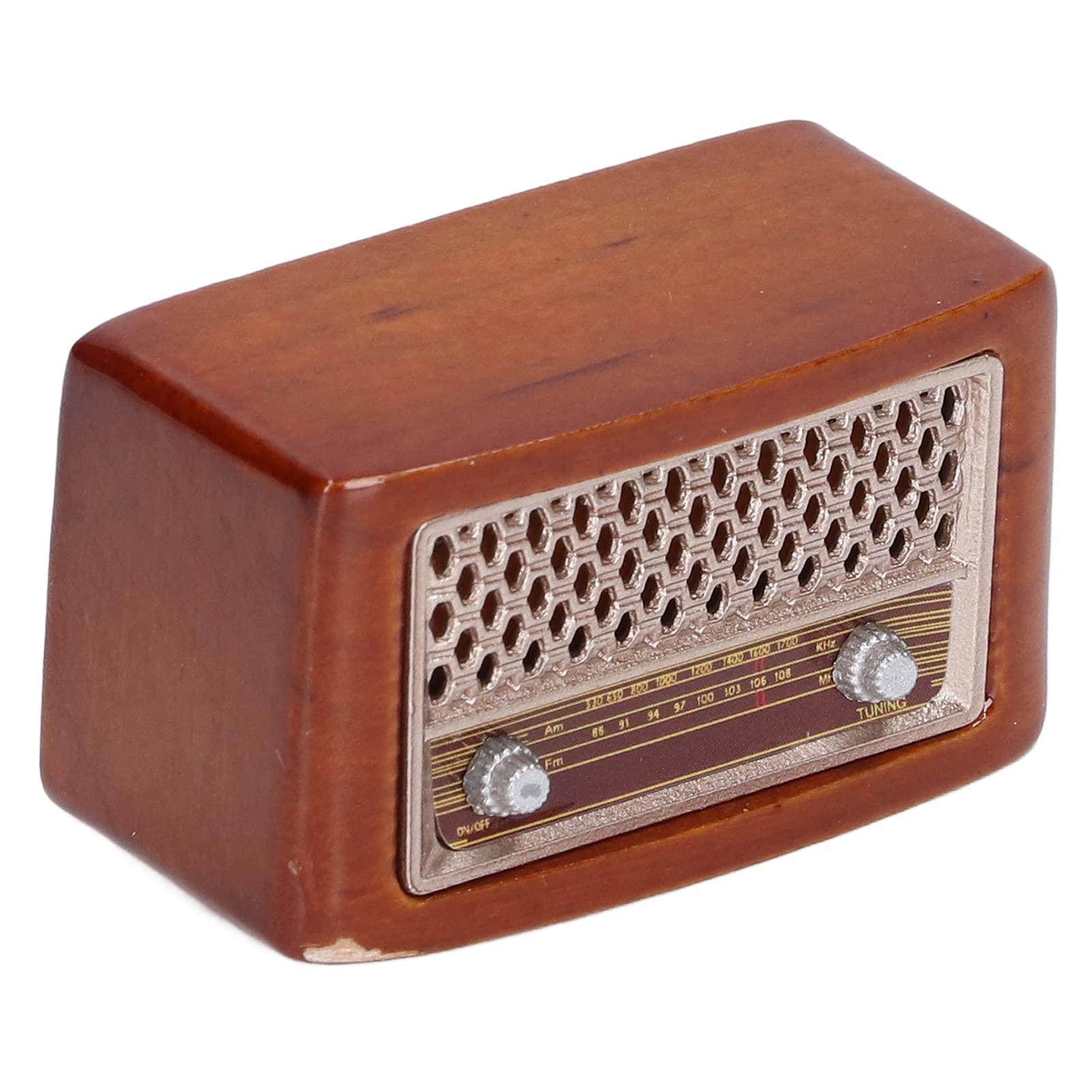 Fdit Dollhouse Radio, 1:12 Scale Miniature Retro Desktop Radio Model for Doll House Accessories Composite Wood Decoration for Miniature Scene