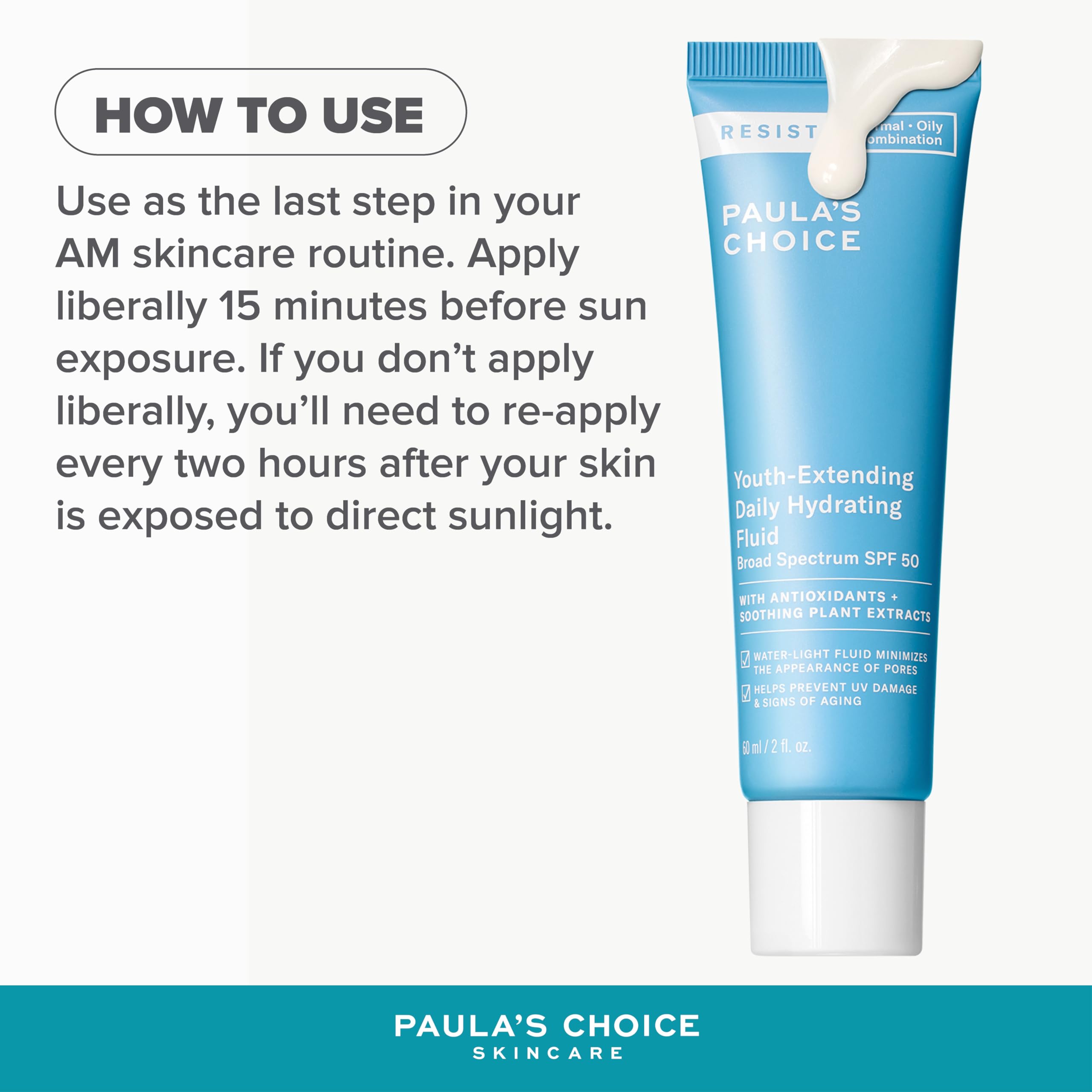 Paula's Choice RESIST Anti Aging Tagescreme LSF 50 - Leichte UVA/UVB-Schutz mit Mattes Finish -Reduziert Pigmentflecken - mit Glycerin & Antioxidantien - Mischhaut bis Fettige Haut - 60 ml 5