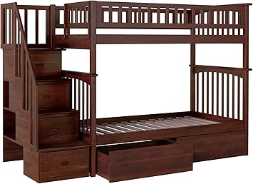 Amazon Com Columbia Staircase Bunk Bed With 2 Flat Panel Bed