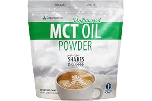 Opportuniteas MCT Oil Powder, Keto Creamer for Coffee,Tea, Smoothies, Low Carb Keto Friendly, Boost Energy&Mental Focus, Supplement for Ketogenic Diet, Gluten Free & Non-GMO, unflavored 2.5lbs