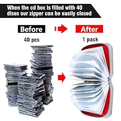 Siveit CD Case, 40 Capacity CD/DVD Case Holders