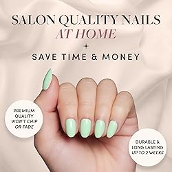 Glamnetic Press On Nails - Mint Green | Solid