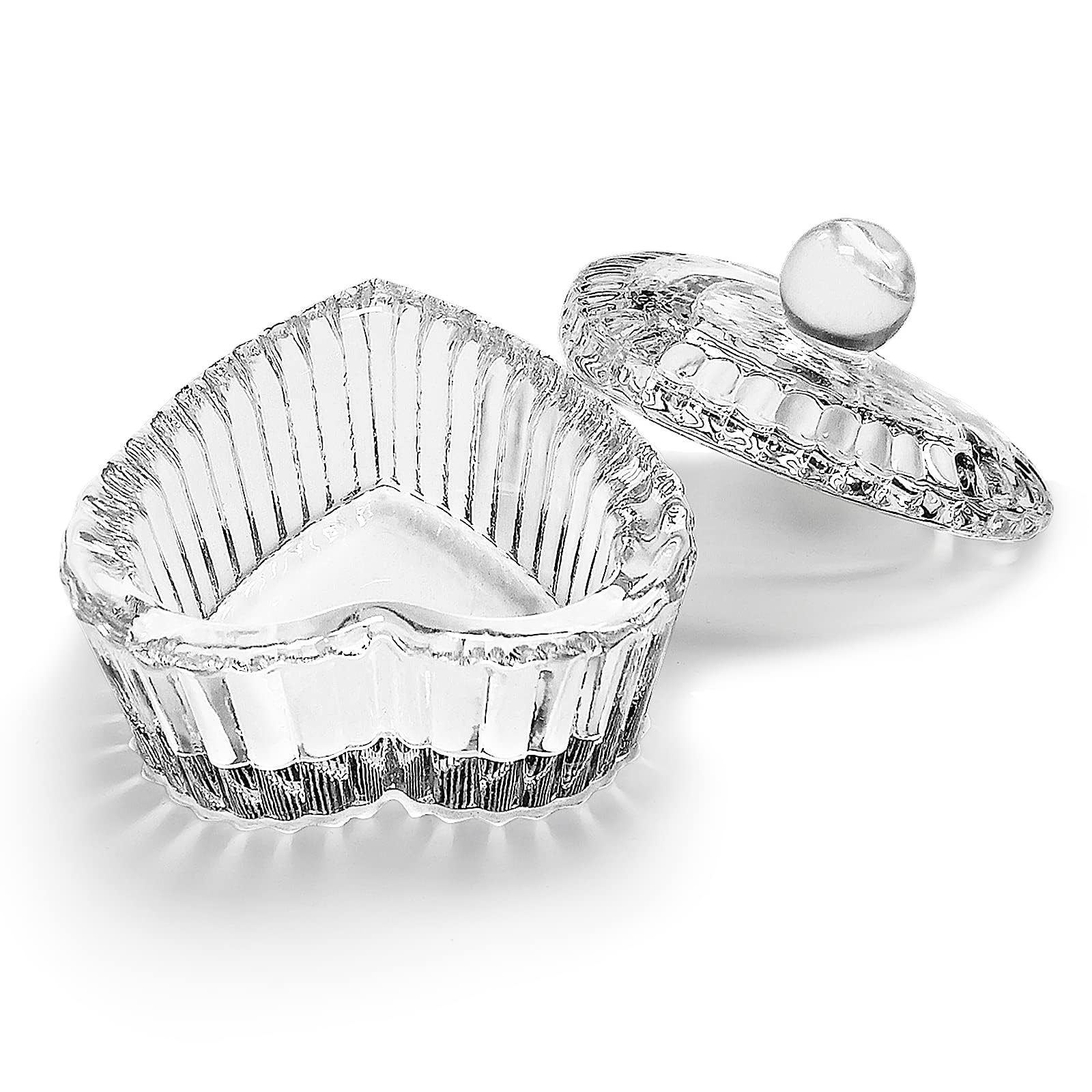 Sweet Heart Crystal Clear Acrylic Liquid Powder Glass Dappen Dish Glass Cup w Cap Lid Bowl for Acrylic Nail Art Transparent Kit, HJ-NAPB018…