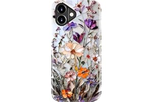 Goodon for iPhone 17 Case Cute, Preppy Floral Design,Slim Silicone Protective Hard Cover, Wireless Charging Compatible Aesthe