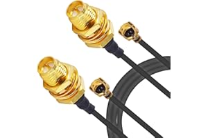 onelinkmore U.FL/IPEX/IPX Mini PCI to Reverse Polarity SMA Pigtail Antenna WiFi Router Cable Antenna Mini PCI to RP SMA Coaxial Cable for WiFi Router Gateway Wireless PCIE Network Card Pack of 2