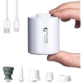 FLEXTAILGEAR Tiny Pump Portable Air Pump, Ultra-Mini with 1300mAh Battery USB Rechargeable to Inflate Deflate for Pool Floats Air Bed / Mattress Swimming Ring Vacuum Storage Bags (White)