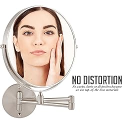 OVENTE 9" Wall Mounted Makeup Mirror with 1X/10X