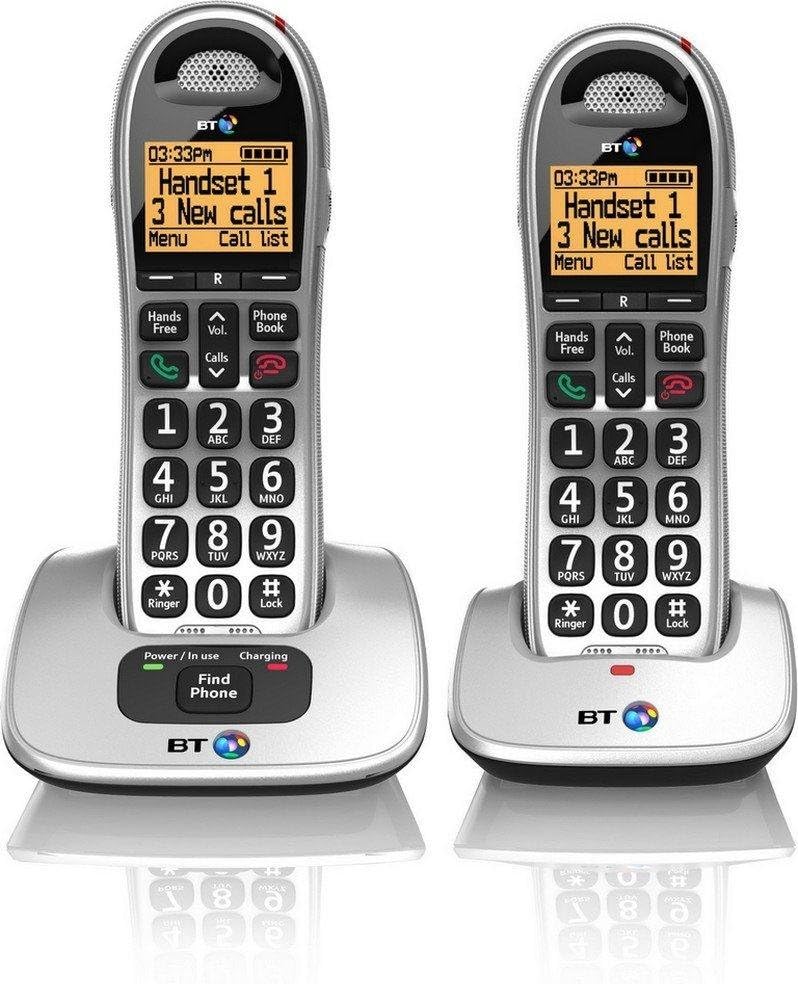 BT 4000 Cordless Landline Phone Twin Handset Big Buttons Nuisance Call Blocker