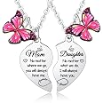 Mom & Daughter Heart Matching Keychain Set | Butterfly Charm Gift | Mother's Day, Birthday Present For Mom & Daughter