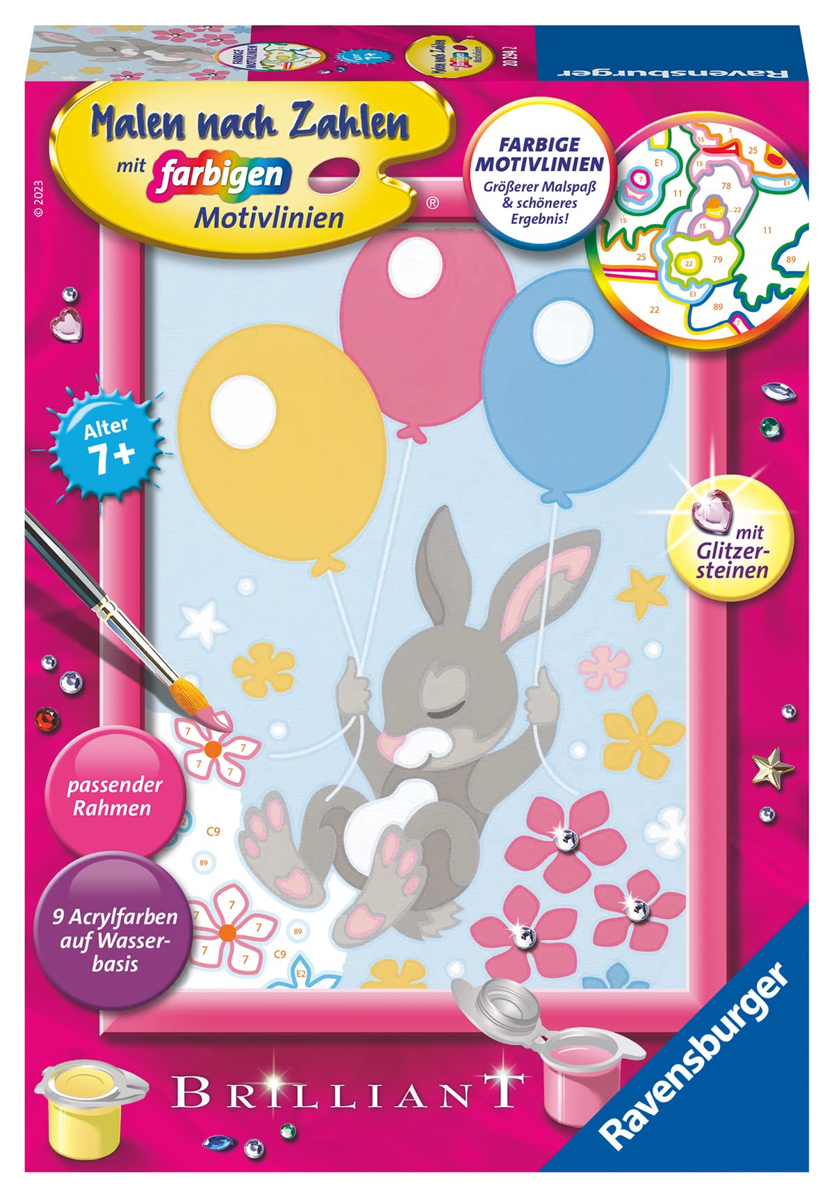 Ravensburger Painting by Numbers 20294 - Flying Bunny - Children from 7 Years