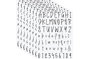 SEPAMOON 552 Pieces 8 Sheets Letter Stickers Self Adhesive Waterproof Vinyl Stick on Letters Mailbox Number Decals for Water Bottles Graduation Caps Window Door Sign Craft Scrapbooking(1 Inch,Black)